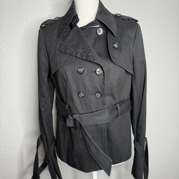All Saints Black short trench style short coat Jacket -cp - Picture 10 of 16